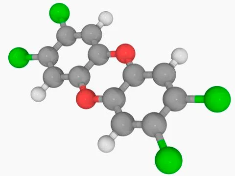Dioxin tcdd molecule Stock Illustration