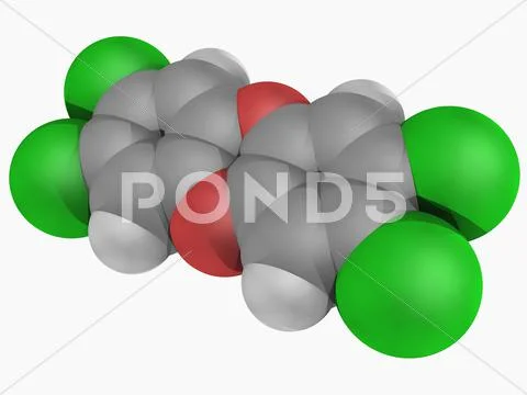 Dioxin tcdd molecule Stock Illustration