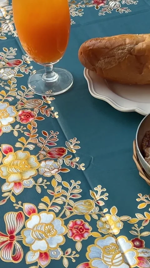 Dip bread in egg yolk hand dips bread in yolk and shows on background. Shakshuka Stock Footage 317703239