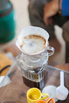 Dip coffee Stock Photos