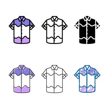 Dip dye shirt forms diy fashion handmade color icon vector Stock Illustration