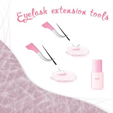 Dip eyelash in glue Stock Illustration