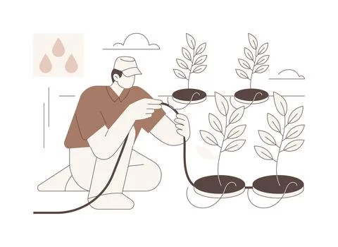Dip irrigation system isolated cartoon vector illustrations. Stock Illustration
