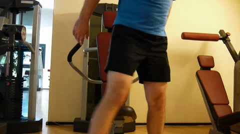 Dip machine workout Stock Footage 25508621