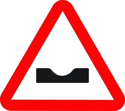 Dip Road Warning Sign Stock Illustration