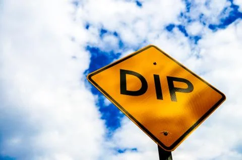 Dip sign with cloudy sky1 Stock Photos