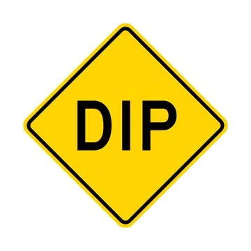 Dip warning road sign isolated Stock Illustration
