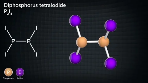 Diphosphorus tetraiodide (P2I4). Seamless loop. Stock Footage 153894677