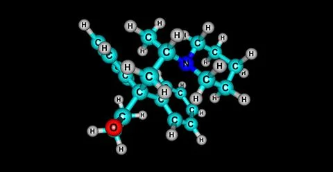 Dipipanone molecular structure isolated on black Stock Illustration