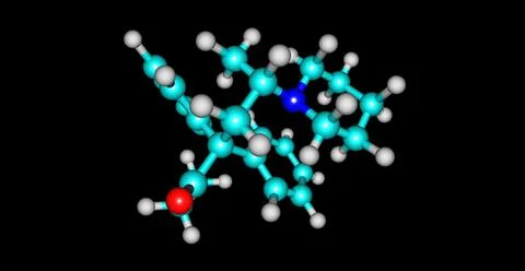 Dipipanone molecular structure isolated on black Stock Illustration