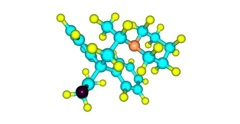 Dipipanone molecular structure isolated on white Stock Illustration