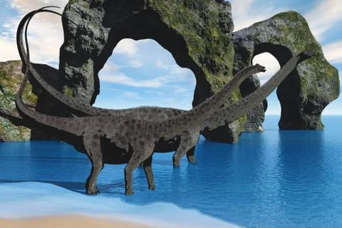 Diplodocus wading Illustrazione stock