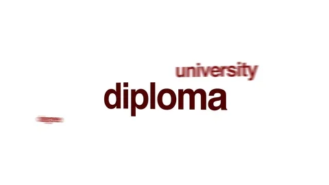 Diploma animated word cloud. Stock Footage 69775387