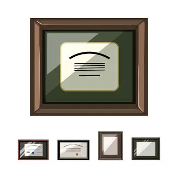 Diploma certificate and empty frames achievement concept Stock Illustration