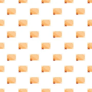 Diploma certificate pattern repeating across a white background Stock Illustration