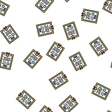 Diploma certificate vector seamless pattern Illustrazione stock