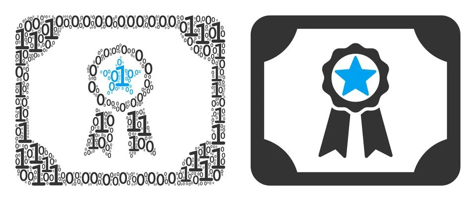 Diploma Composition of Binary Digits Stock Illustration