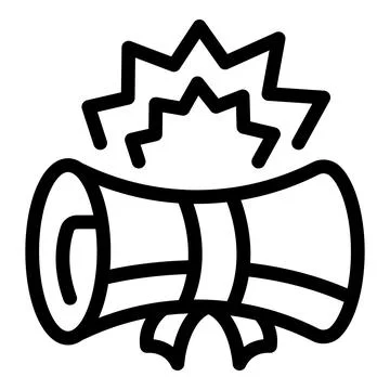 Diploma exploding with a loud bang Stock Illustration