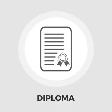Diploma flat icon Stock Illustration