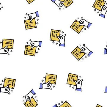 Diploma graduation vector seamless pattern Stock Illustration