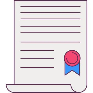 Diploma icon flat vector education degree paper Stock Illustration