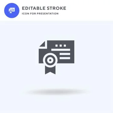 Diploma icon vector, filled flat sign, solid pictogram isolated on white, log Illustrazione stock