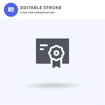 Diploma icon vector, filled flat sign, solid pictogram isolated on white, logo Stock Illustration