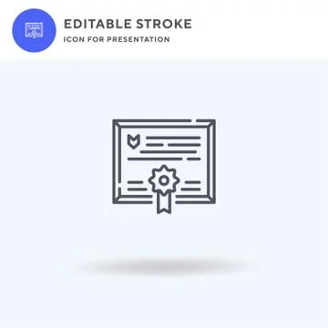 Diploma icon vector, filled flat sign, solid pictogram isolated on white, log Illustrazione stock