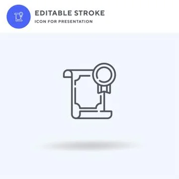 Diploma icon vector, filled flat sign, solid pictogram isolated on white, logo Illustrazione stock