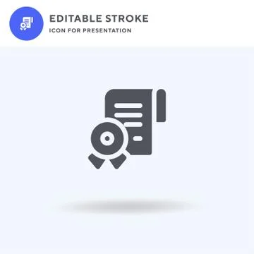 Diploma icon vector, filled flat sign, solid pictogram isolated on white, logo Illustrazione stock