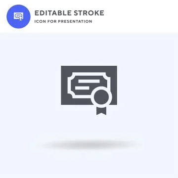 Diploma icon vector, filled flat sign, solid pictogram isolated on white, logo Stock Illustration
