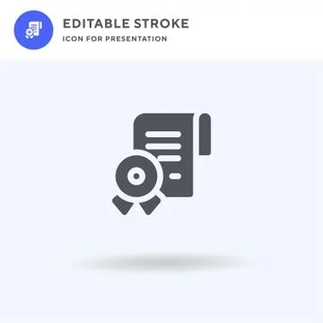 Diploma icon vector, filled flat sign, solid pictogram isolated on white, logo Illustrazione stock