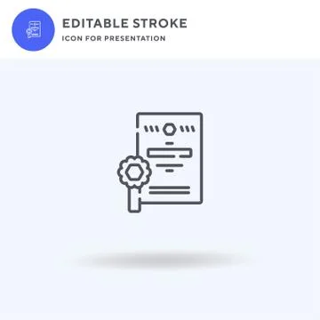 Diploma icon vector, filled flat sign, solid pictogram isolated on white, logo Illustrazione stock