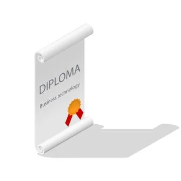 Diploma isometric icon Stock Illustration