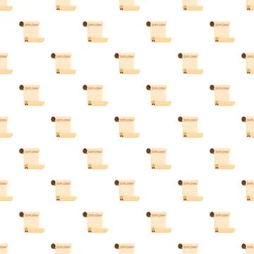 Diploma pattern recognizing academic achievement and graduation Stockillustratie