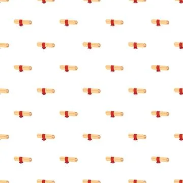 Diploma scroll graduation certificate pattern on white background Stock Illustration