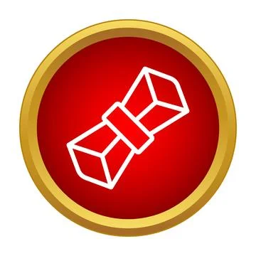 Diploma scroll or certificate icon in red circle 库存插图