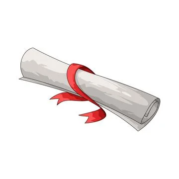 Diploma Scroll With Red Ribbon illustration Ilustração Stock