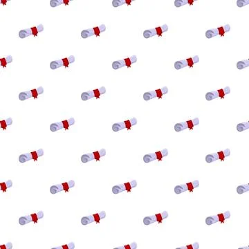 Diploma scrolls seamless pattern for education background 库存插图