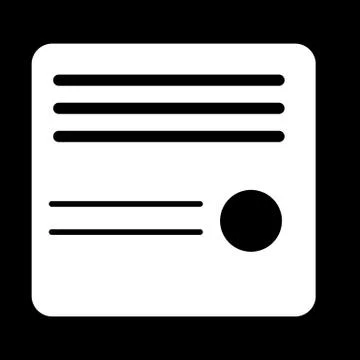 Diploma simple vector icon. Black and white illustration of diploma. Solid Stock Illustration