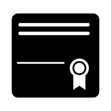 Diploma simple vector icon. Black and white illustration of diploma. Solid Stockillustratie