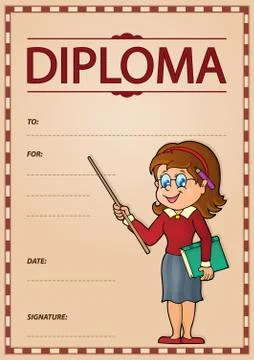 Diploma subject image Stock Illustration