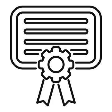 Diploma tech memory icon outline vector. Function data Stock Illustration