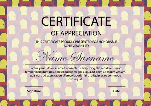 Diploma template with abstract elements. Certificate of appreciation school.. 스톡 일러스트