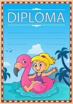 Diploma template image Stock Illustration