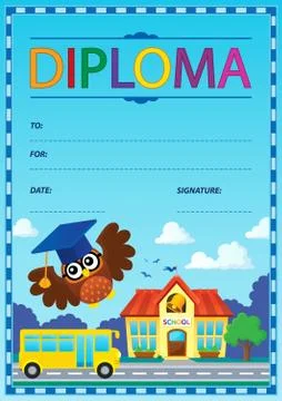Diploma theme image Stock Illustration