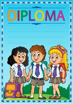 Diploma topic image Stock Illustration