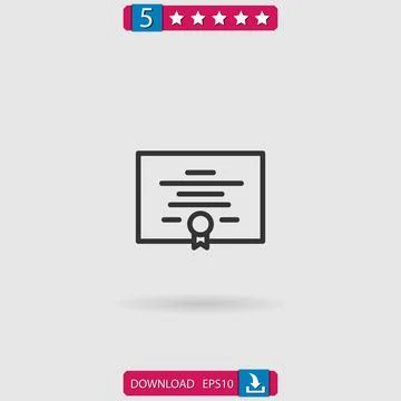 Diploma vector icon Stock Illustration