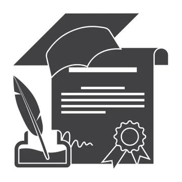 Diploma Vector Silhouette Stock Illustration