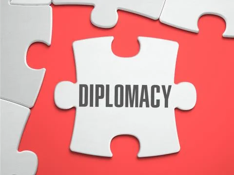 Diplomacy - Puzzle on the Place of Missing Pieces Stock Illustration